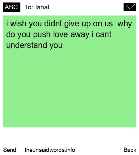 unsent message to Ishal
