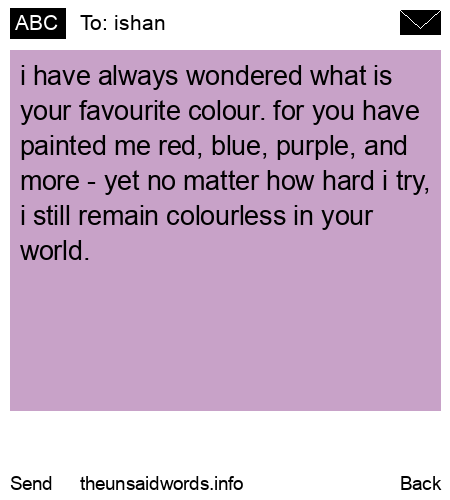 unsent message to ishan