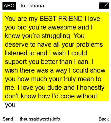 unsent message to Ishana