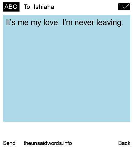 unsent message to Ishiaha 