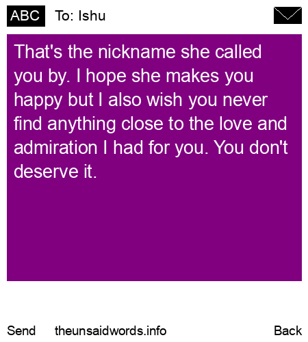 unsent message to Ishu
