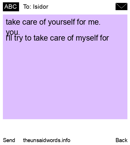 unsent message to Isidor