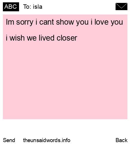unsent message to isla