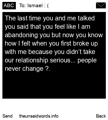 unsent message to Ismael : (