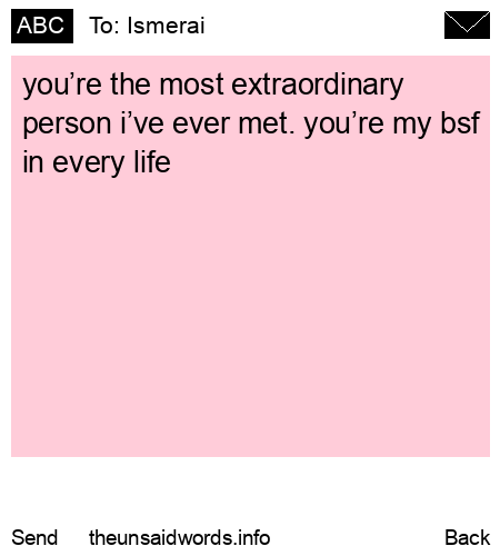 unsent message to Ismerai