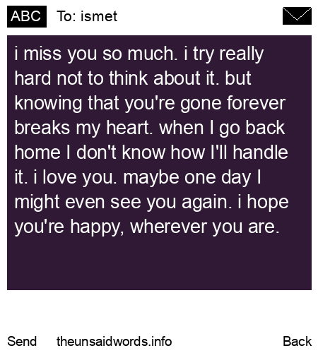 unsent message to ismet