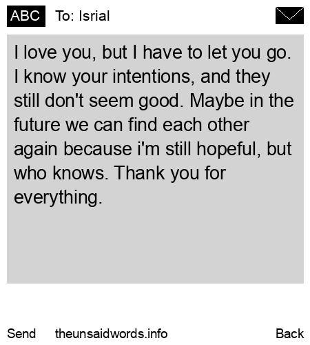 unsent message to Isrial