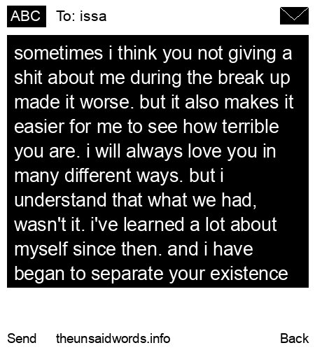 unsent message to issa