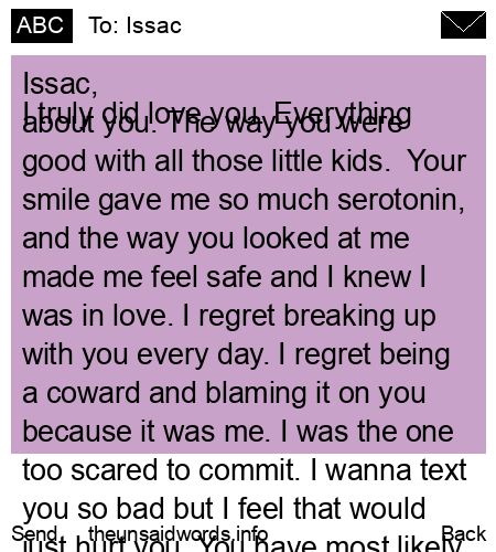 unsent message to Issac
