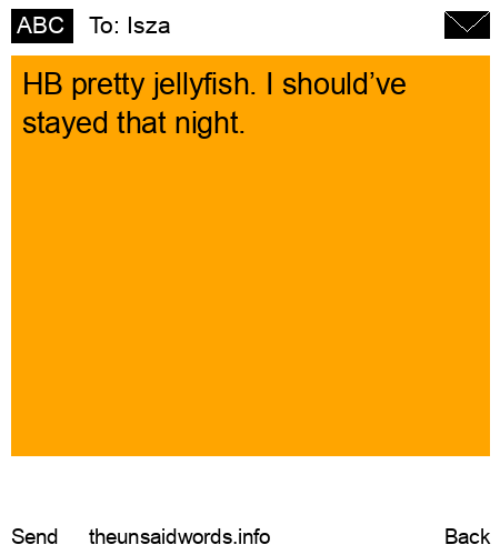 unsent message to Isza
