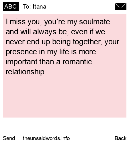 unsent message to Itana