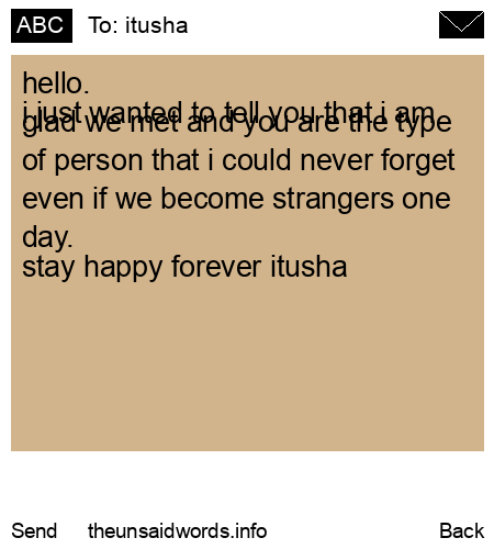 unsent message to itusha