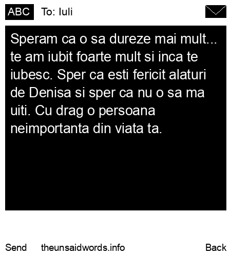 unsent message to Iuli