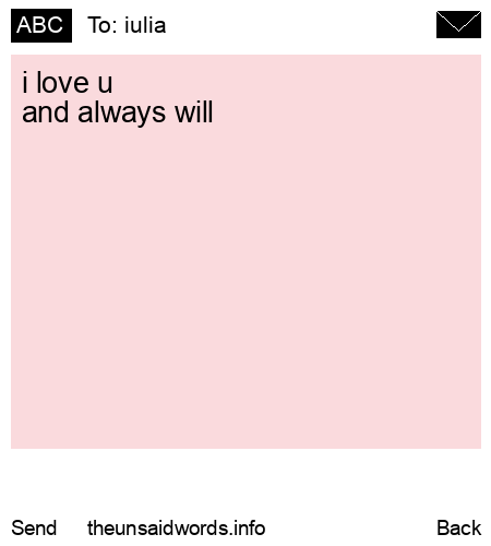 unsent message to iulia