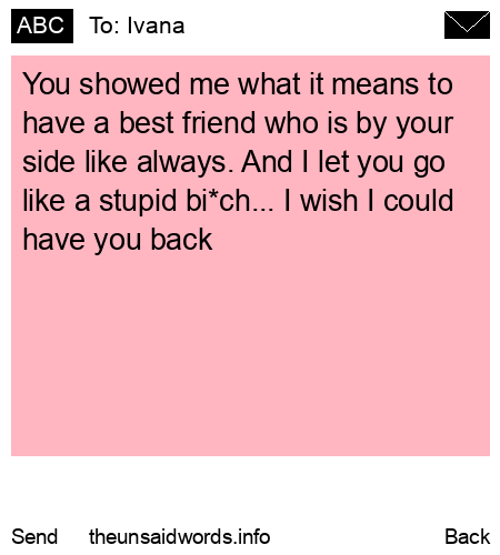 unsent message to Ivana