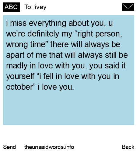 unsent message to ivey