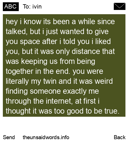 unsent message to ivin