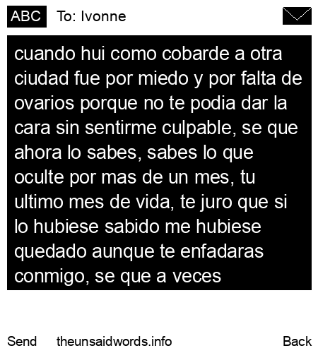 unsent message to Ivonne
