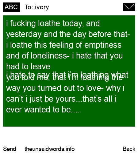 unsent message to ivory