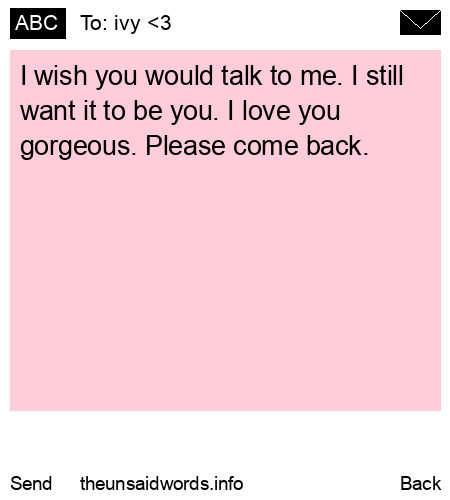 unsent message to ivy <3