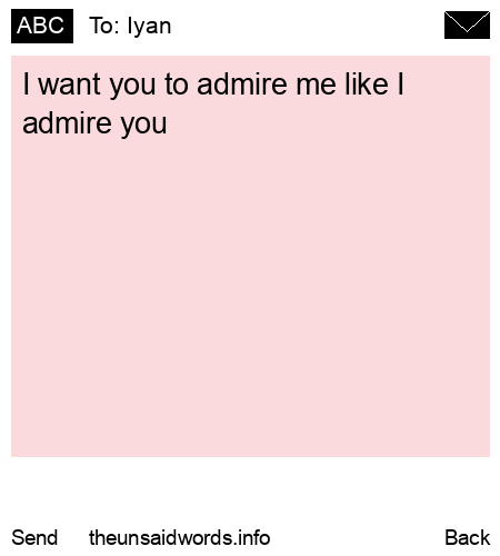 unsent message to Iyan