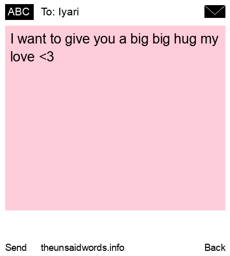 unsent message to Iyari