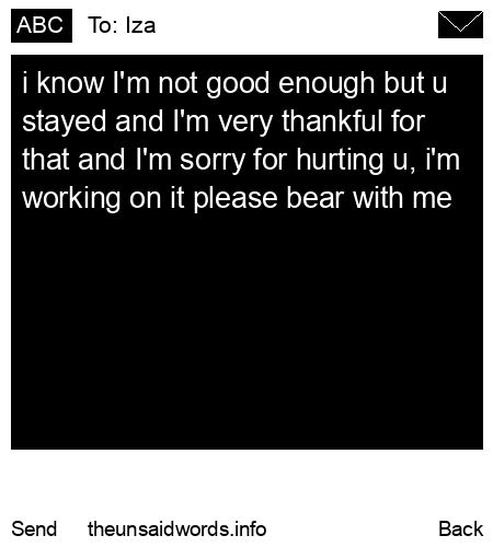 unsent message to Iza