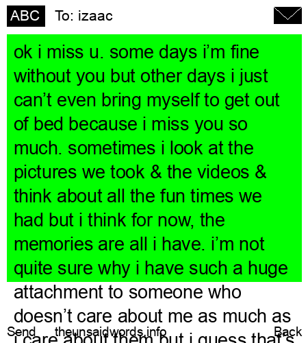 unsent message to izaac