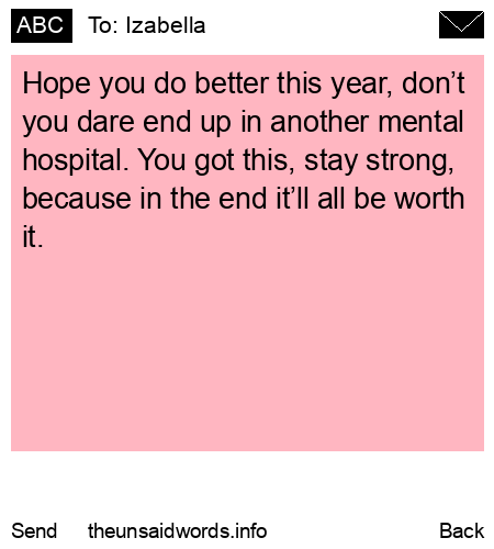 unsent message to Izabella