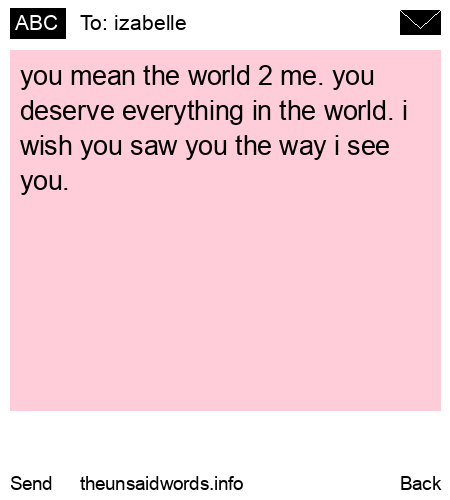 unsent message to izabelle 