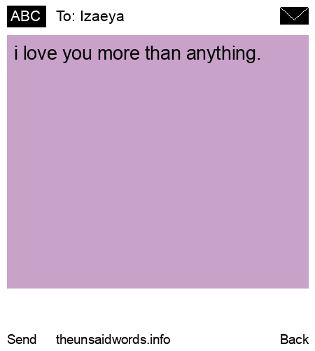 unsent message to Izaeya