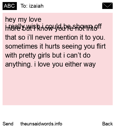 unsent message to izaiah