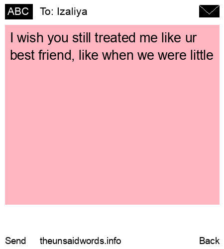 unsent message to Izaliya