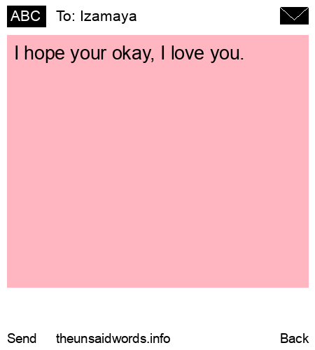 unsent message to Izamaya