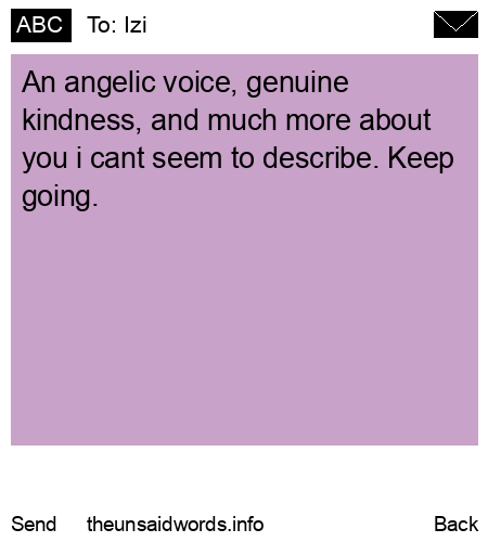 unsent message to Izi