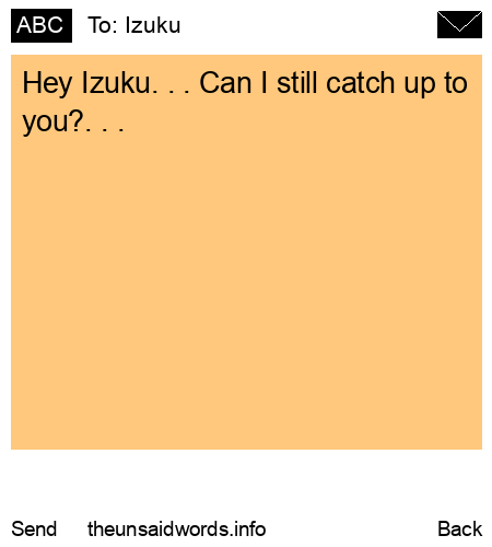 unsent message to Izuku