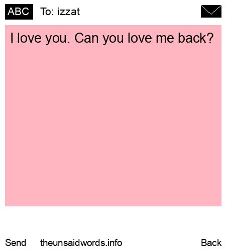 unsent message to izzat