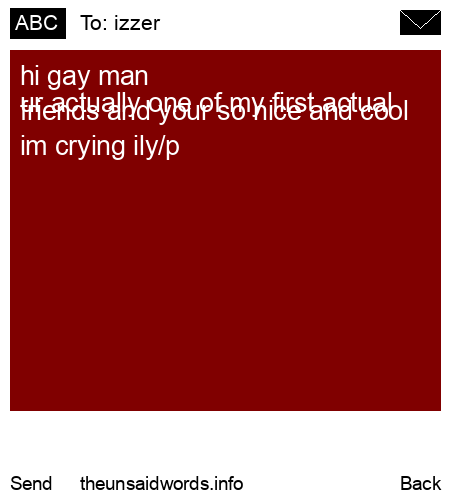 unsent message to izzer