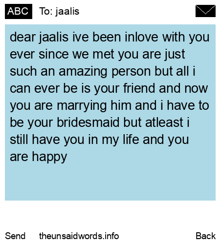 unsent message to jaalis