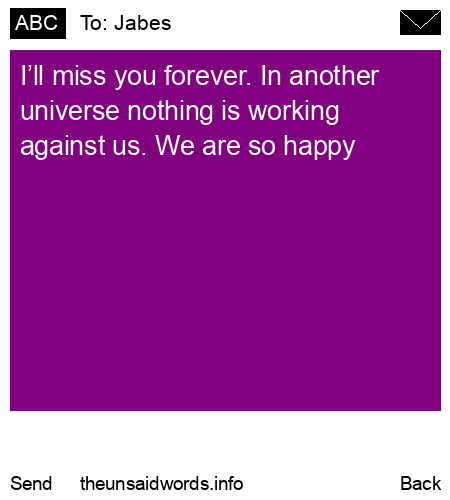 unsent message to Jabes 
