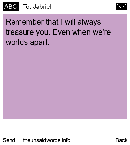 unsent message to Jabriel 