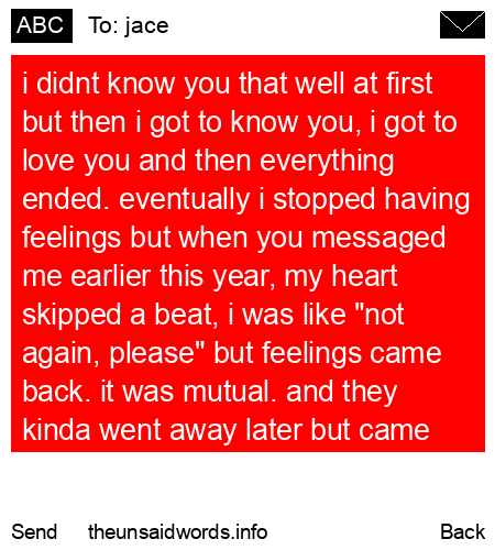 unsent message to jace
