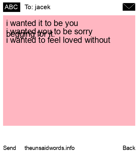 unsent message to jacek