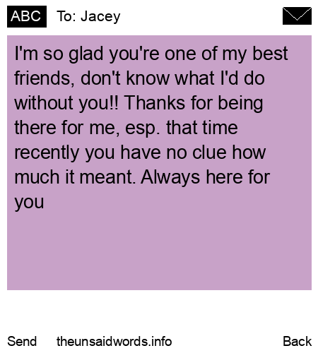 unsent message to Jacey