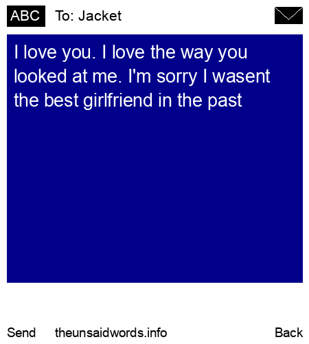 unsent message to Jacket 