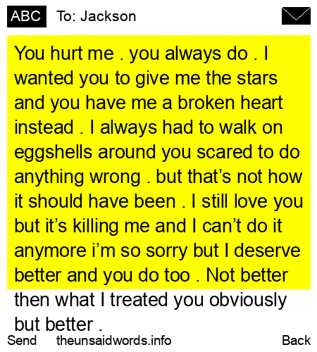 unsent message to Jackson