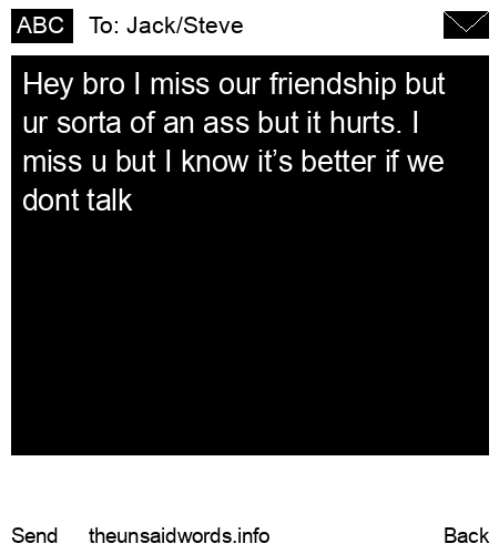 unsent message to Jack/Steve