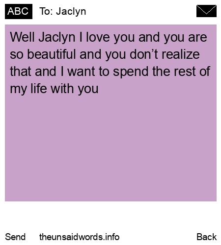 unsent message to Jaclyn