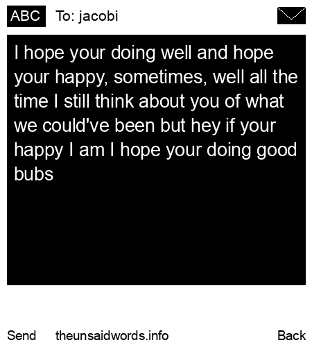 unsent message to jacobi