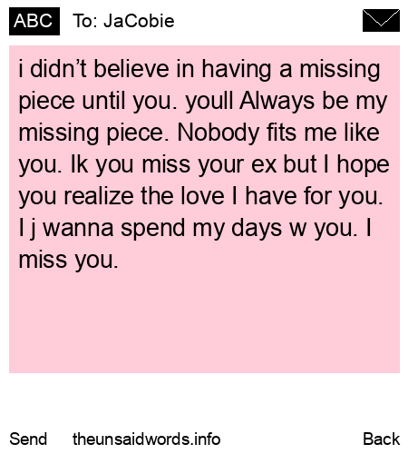 unsent message to JaCobie